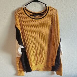Lee Mustard and Black Crew Neck Sweater